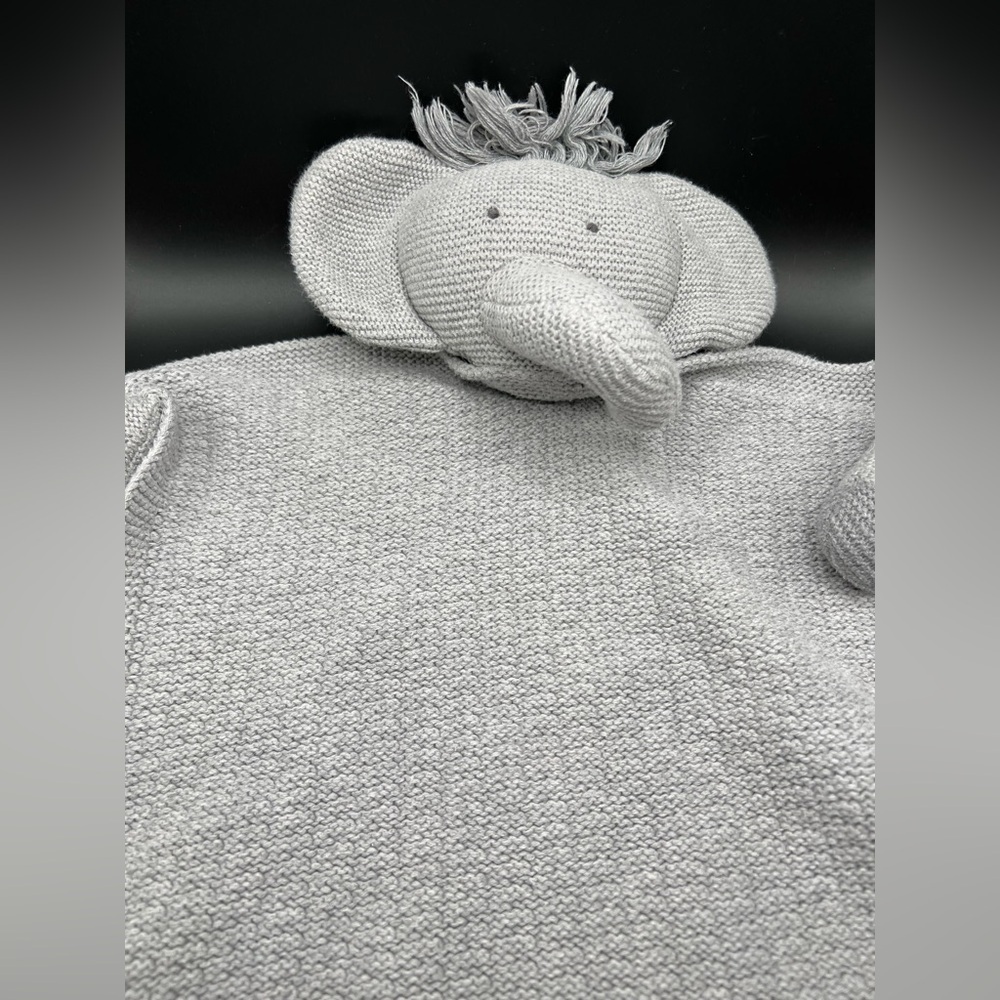 Mud Pie  Mudpie Knitted Gray Elephant Lovey Security Blanket - Picture 6 of 15